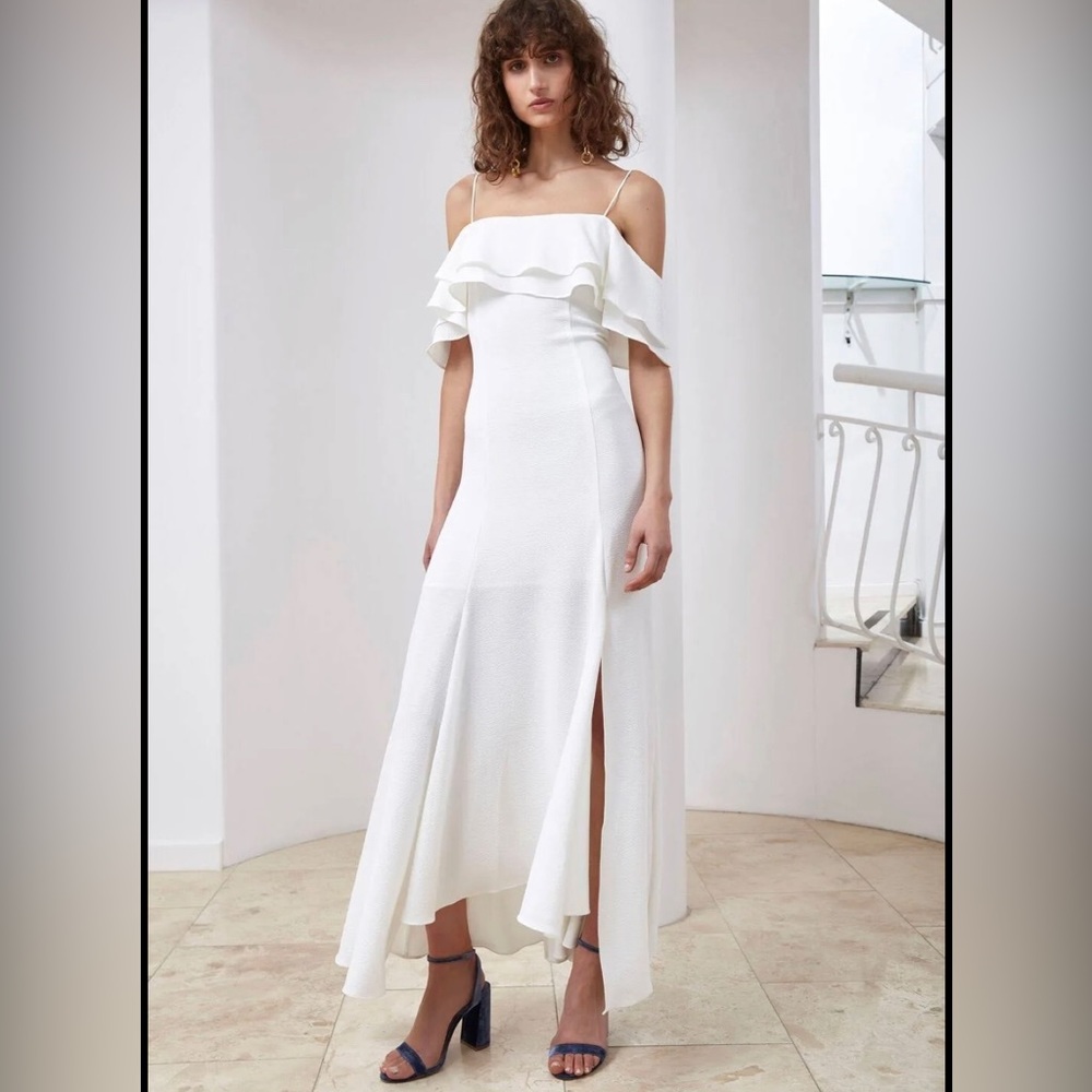 NEW C/MEO COLLECTIVE Translation Cold Shoulder GOWN SIZE M.